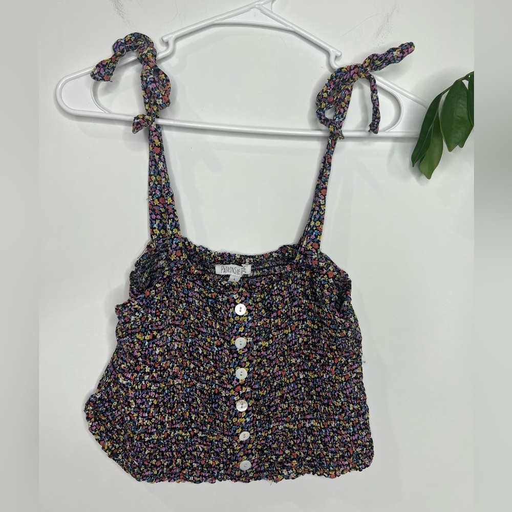 Patrons of Peace Floral Print Tank Top Size Large